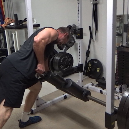 Safety Squat Bar Rotary Rows For Lat Stretch Training