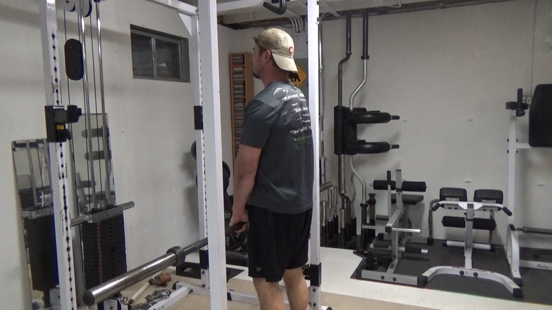 Rack-Braced Double Reverse Curls For Brachialis and Forearms Bottom