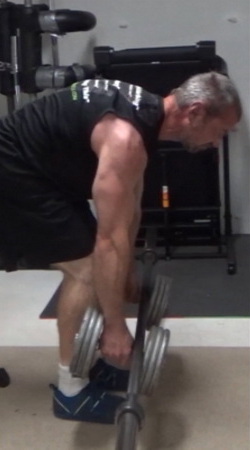 Build bigger forearms with Barbell on Dumbbell Rows